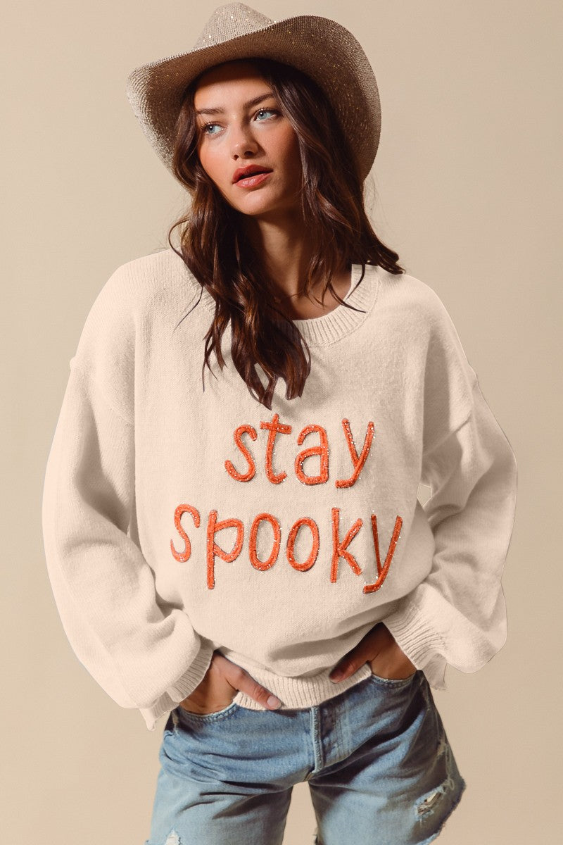 Stay Spooky Tinsel Sweater