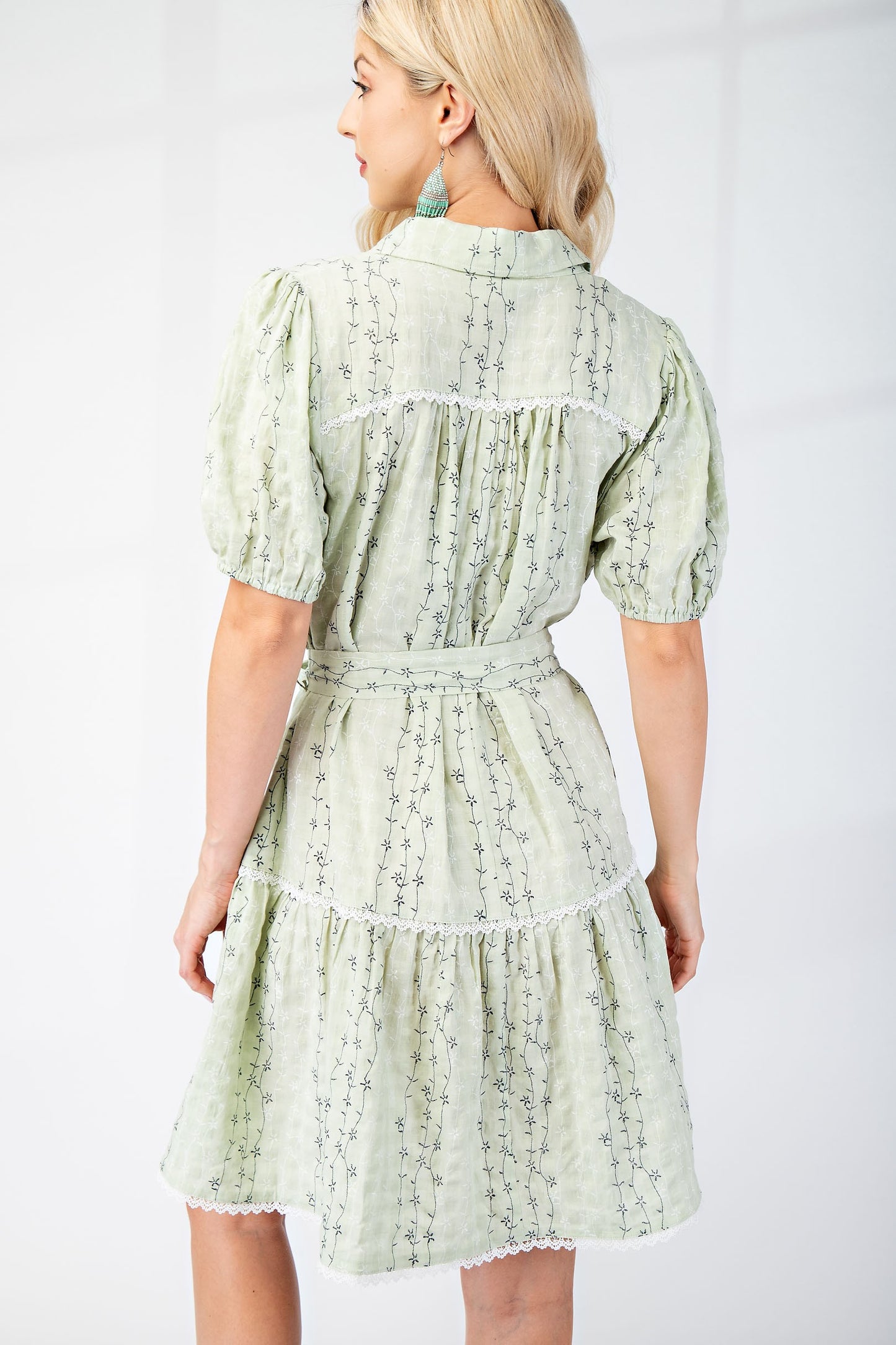 Embroidered Shirt Dress