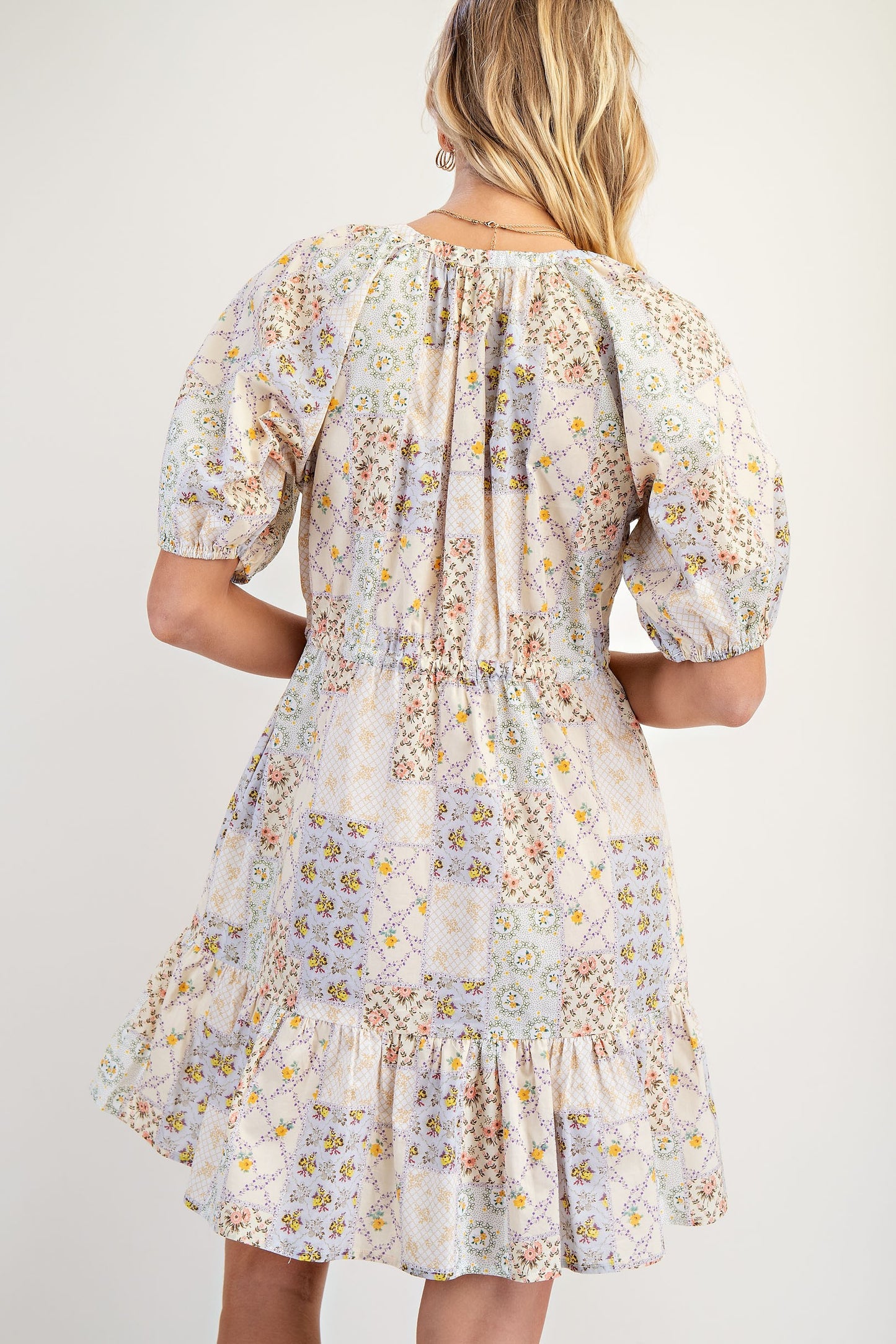 Patchwork Print Mini Dress