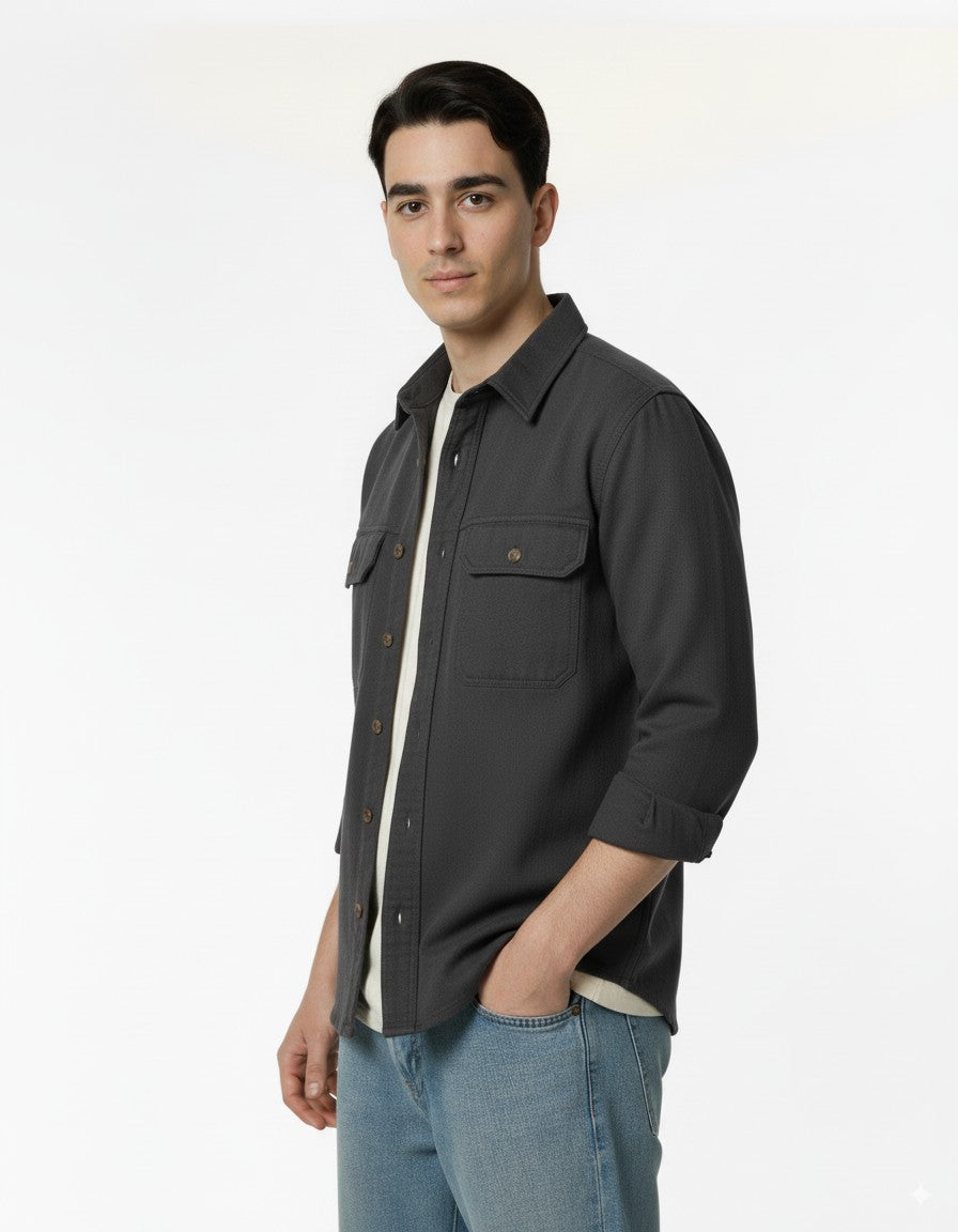 Men's Denim Long Sleeve Shacket