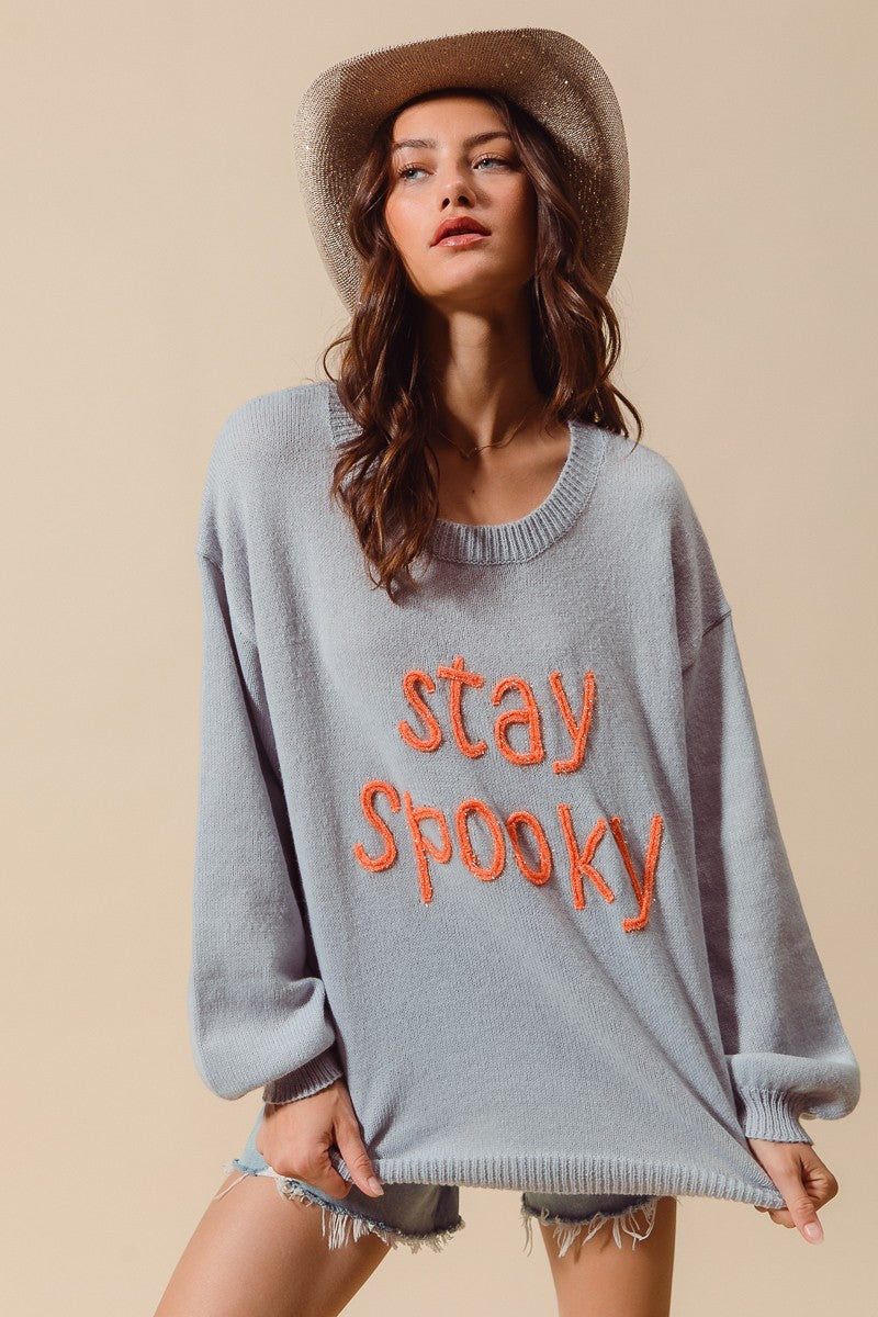 Stay Spooky Tinsel Sweater