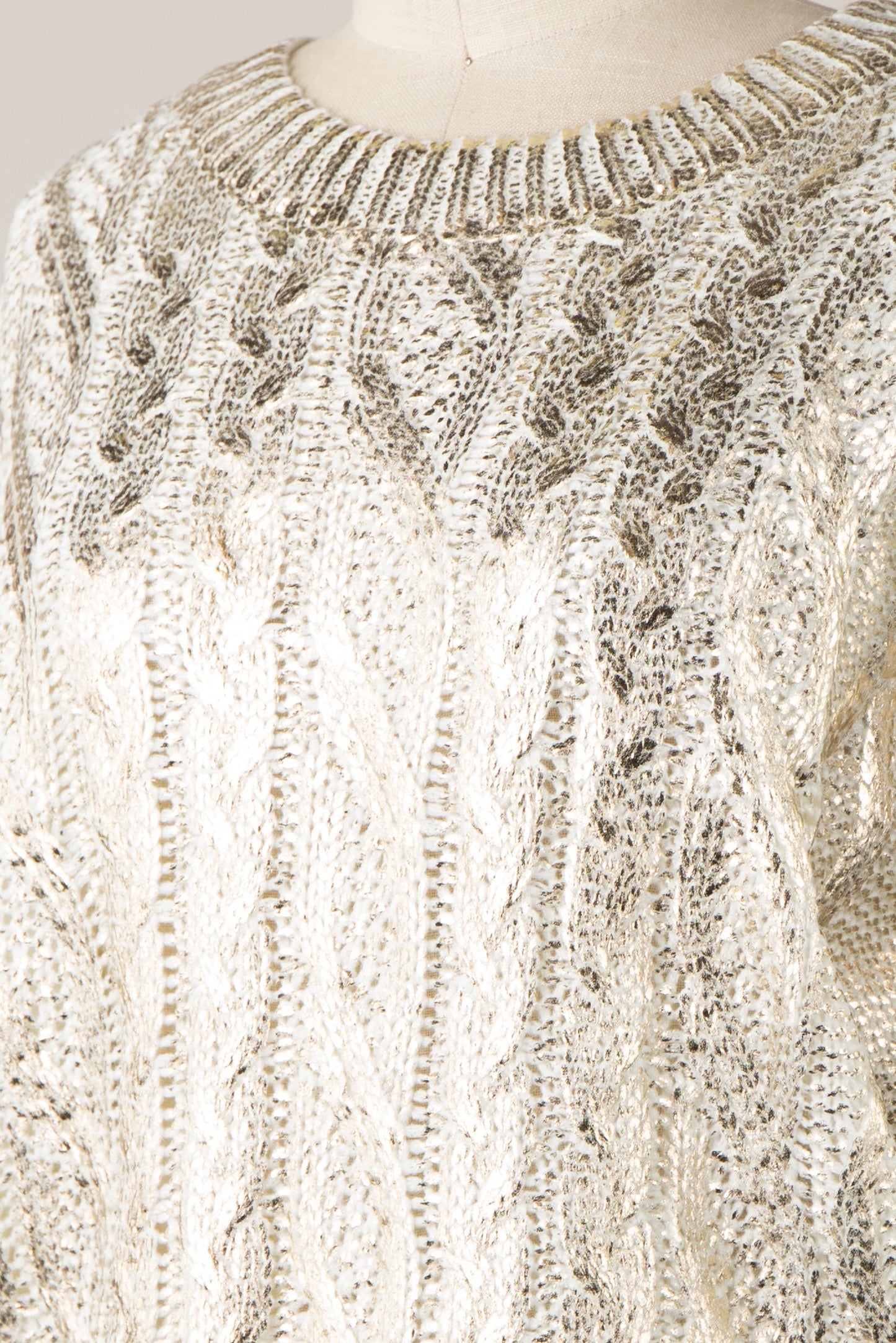 Metallic Knit Sweater Top