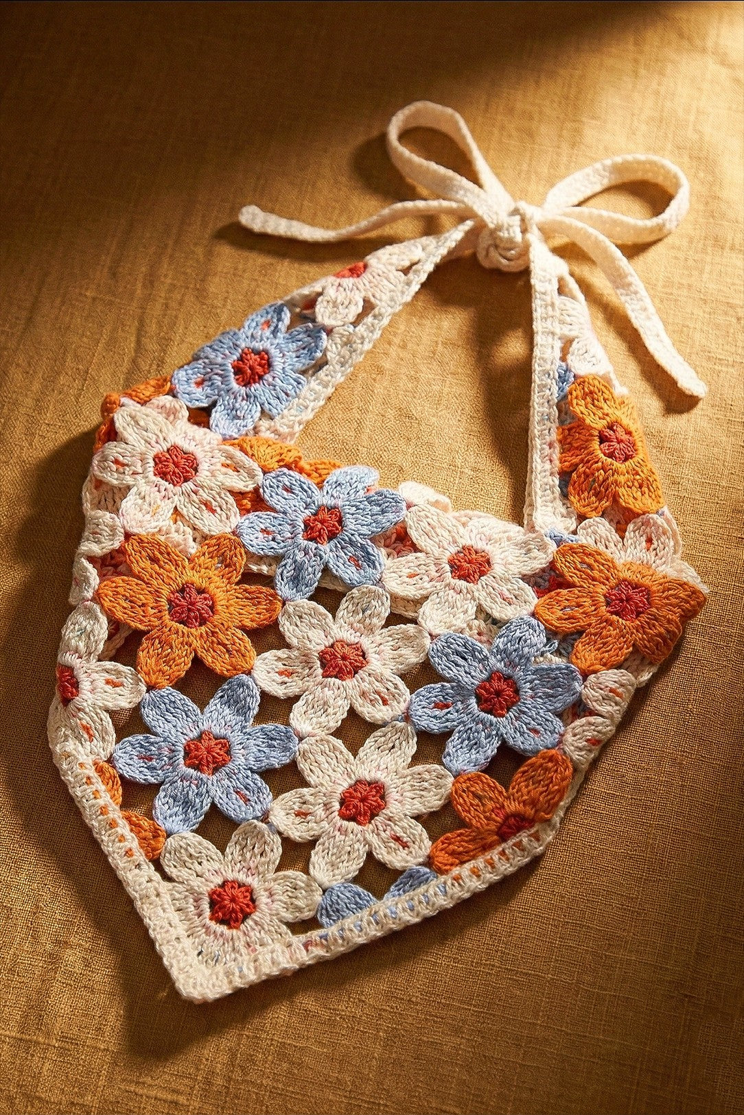 Crochet Flower Bandana