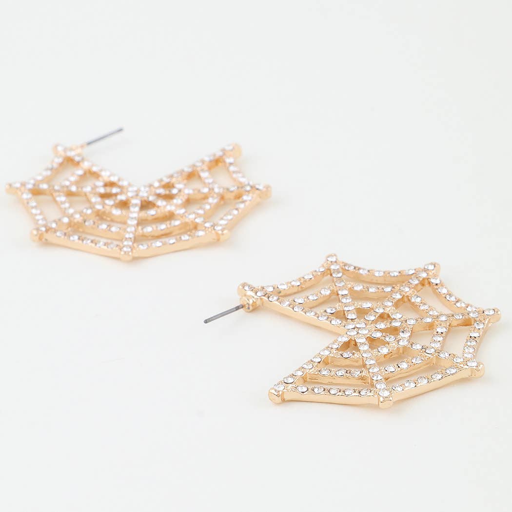Bejeweled Spiderweb Earrings