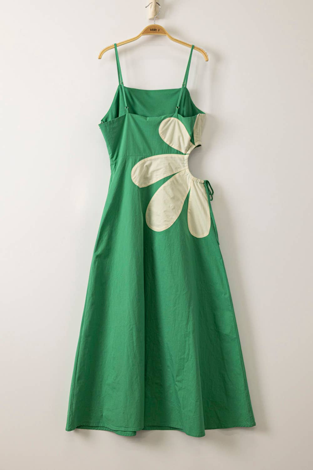 Side Flower Cutout Midi Dress
