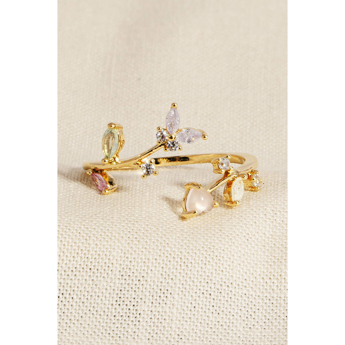 Open Leaf Twist Butterfly Ring