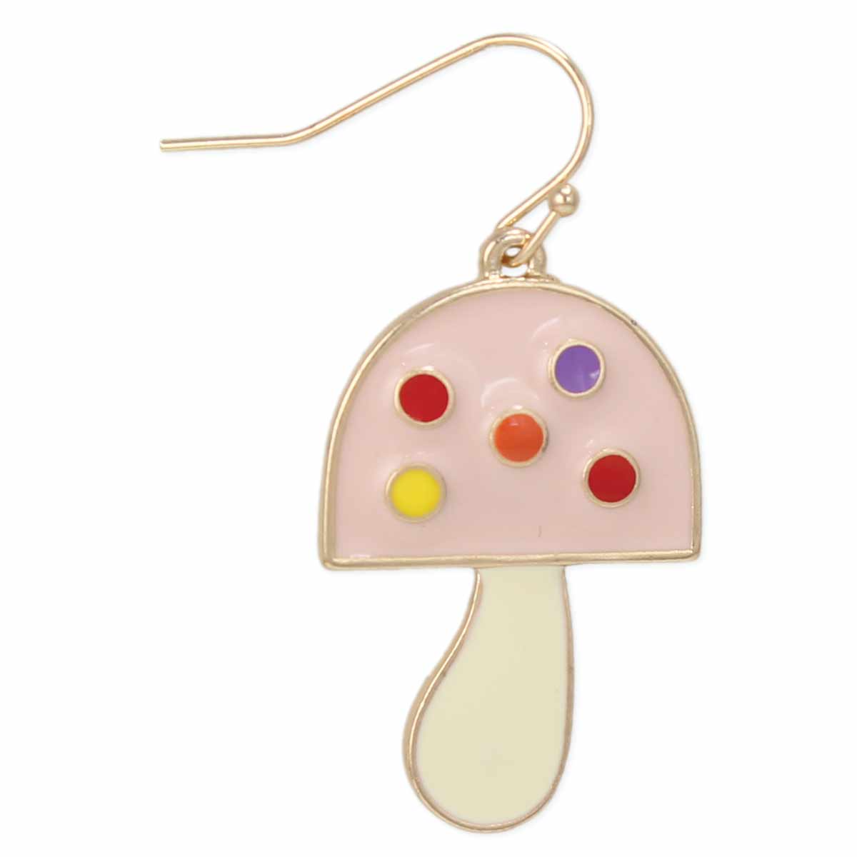 Fantasy Mushroom Gold Earrings