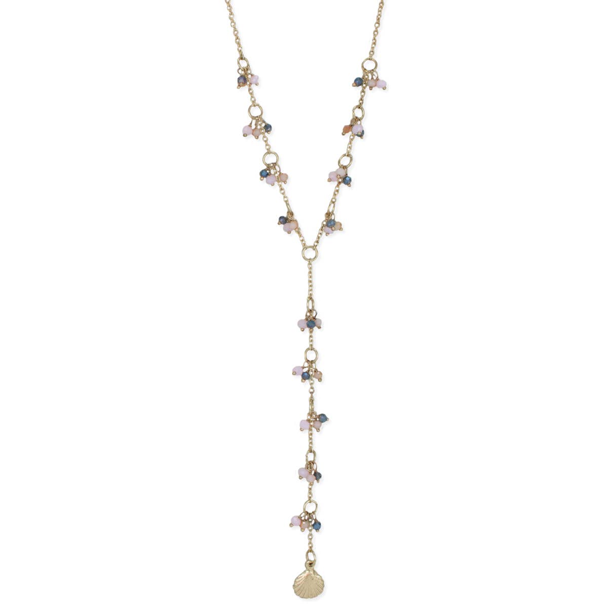 Ocean Drops Shell Beaded Y Necklace