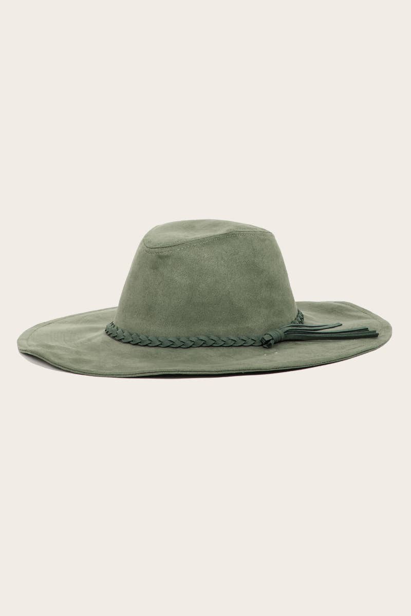 Braided Faux Suede Hat