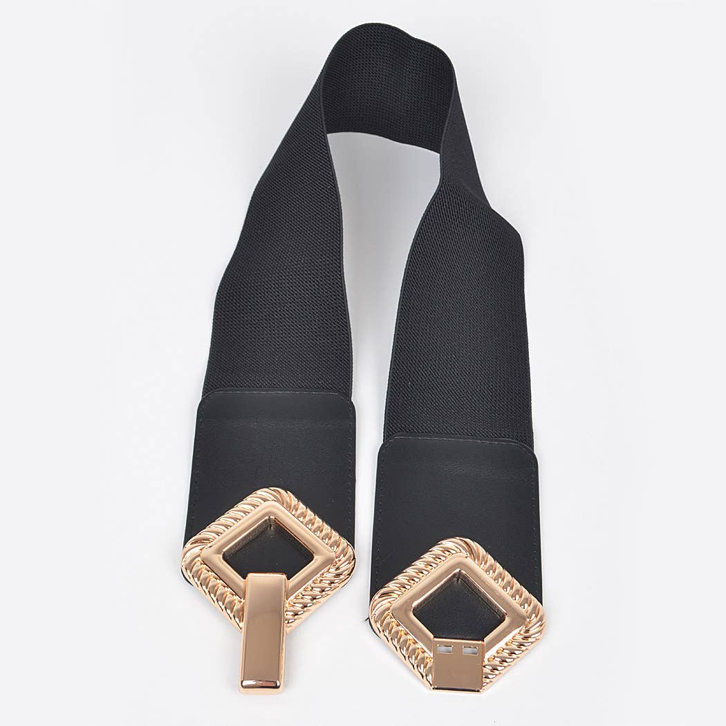 Big Metal Buckle Stretch Belt