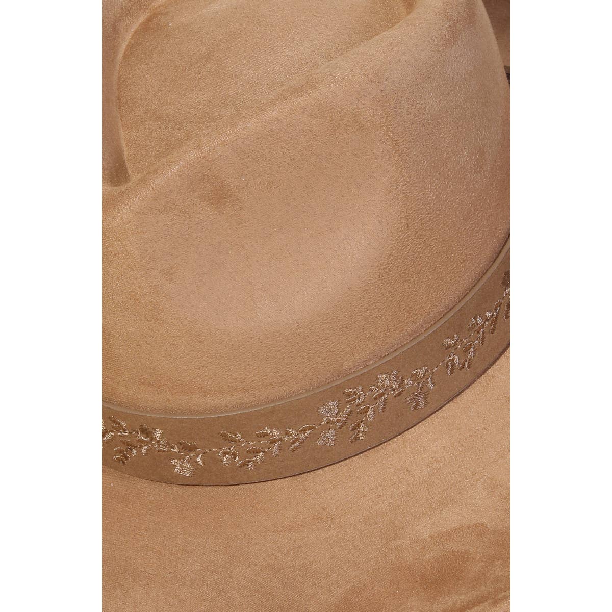 Embroidered Flower Strap Fedora