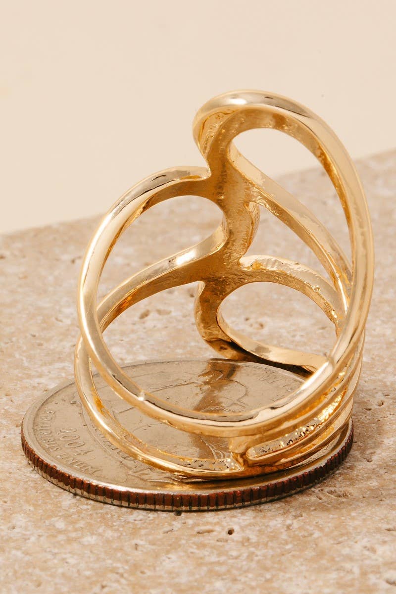 Rounded Triple Layered Wrap Around Ring