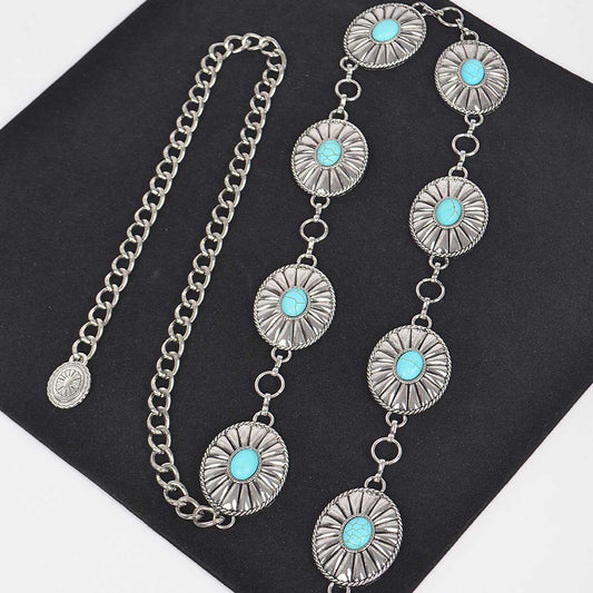 Western Style Metal Chain Belt