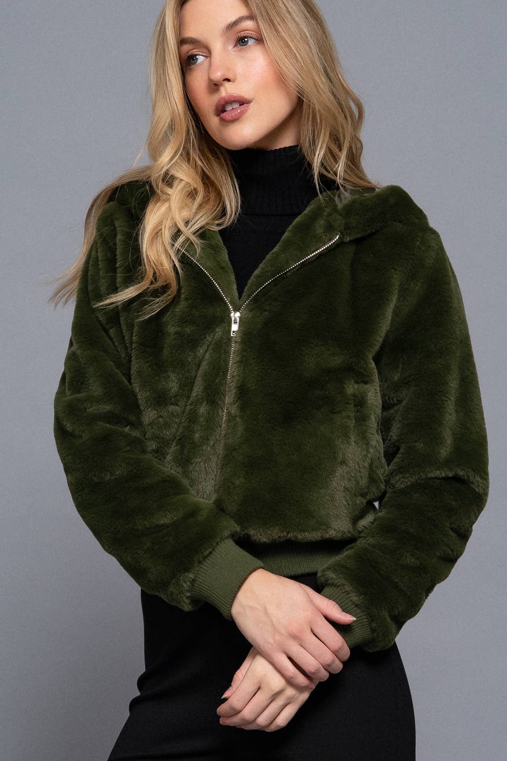 Faux Fur Hooded Jacket