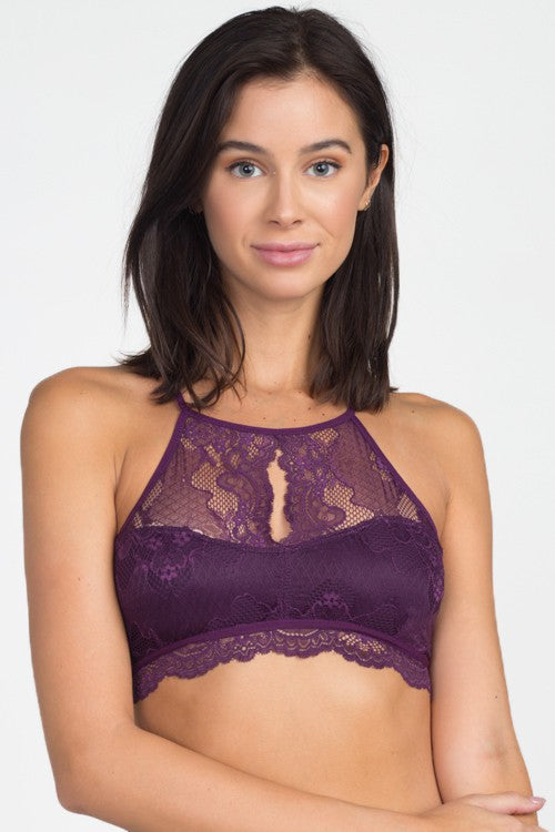 High-neck Lace Bralette