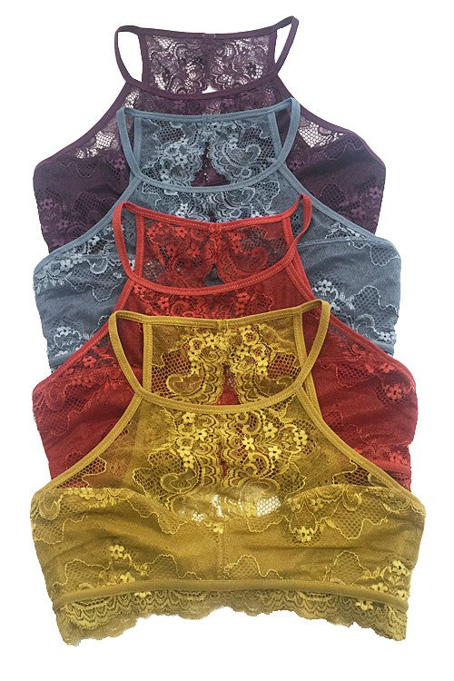 High-neck Lace Bralette
