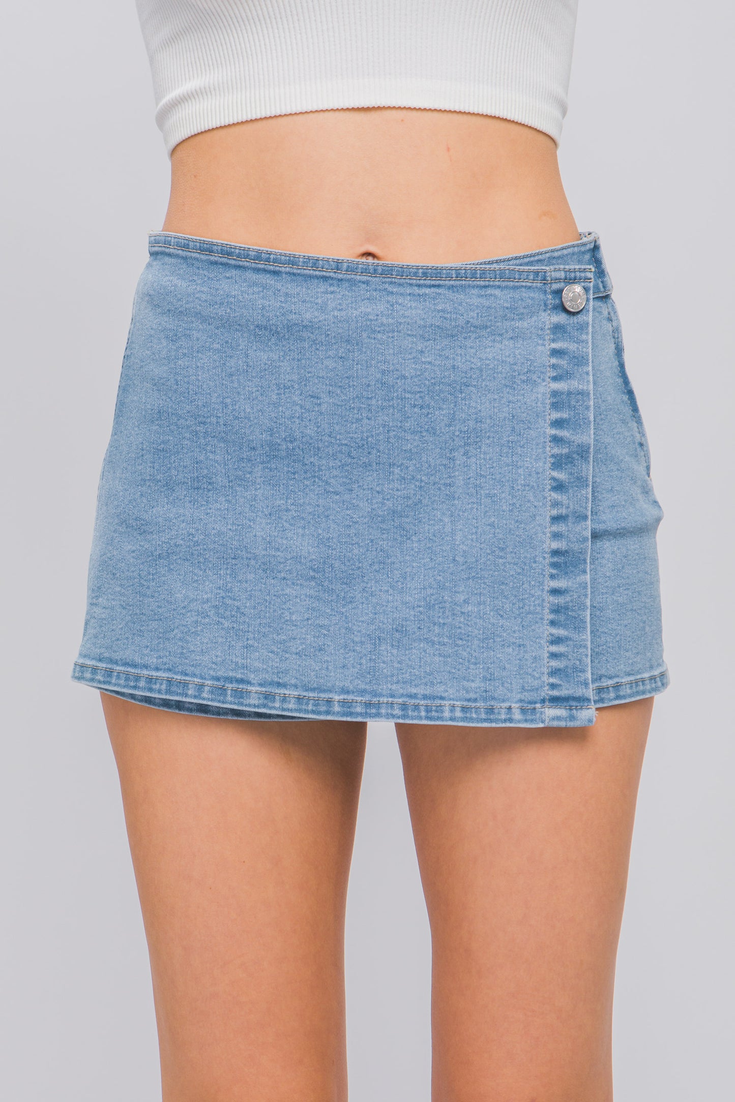 Denim Wrap Skort