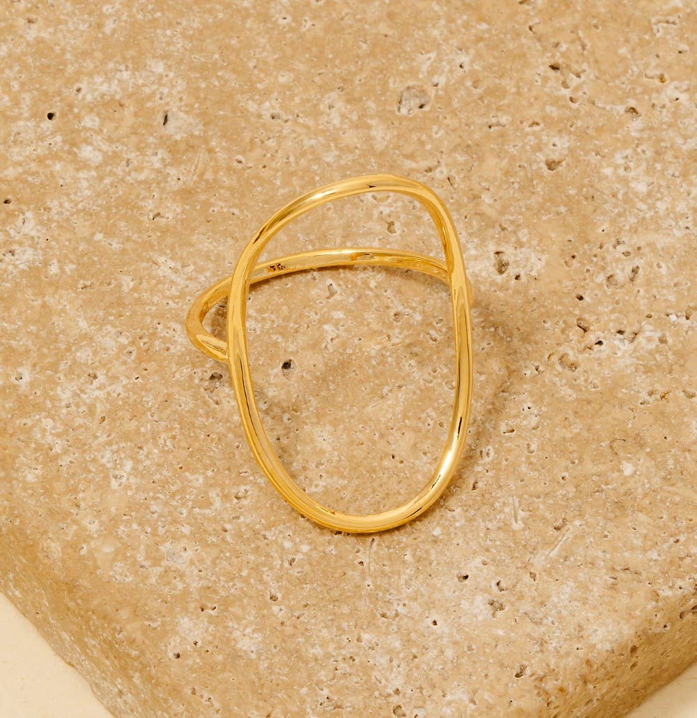 Curved Oval Minimalist Ring