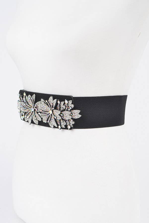 Elastic Stone Flower Belt