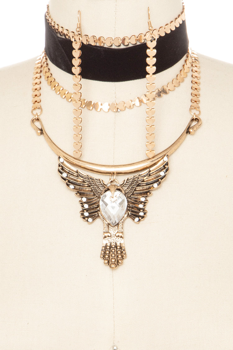 Gothic Choker Layered Statement Necklace Set