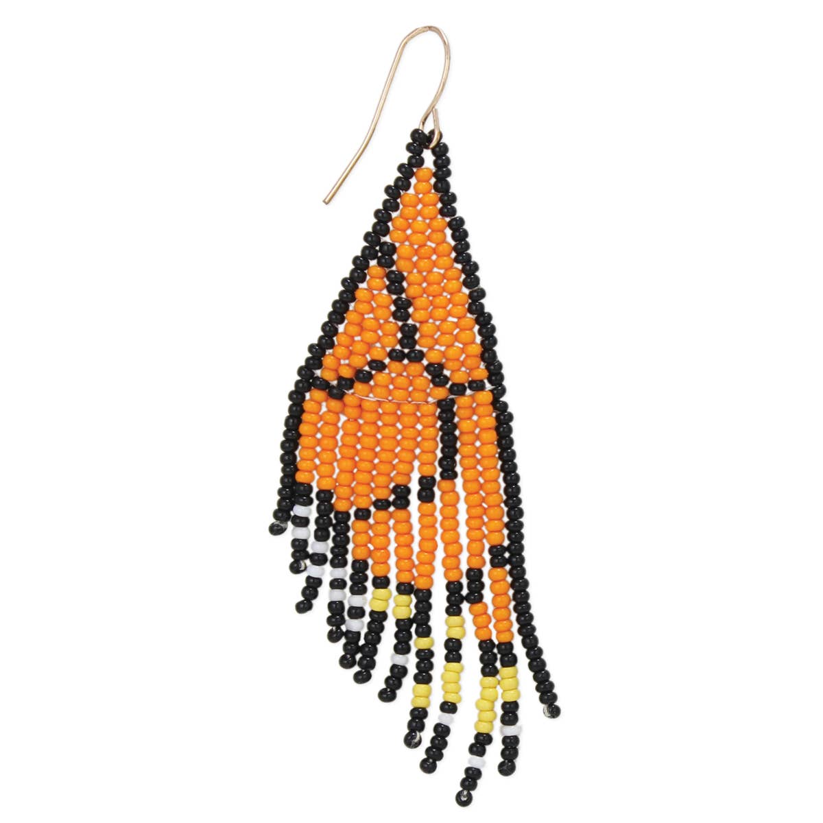 Seed Bead Butterfly Fringe Earrings