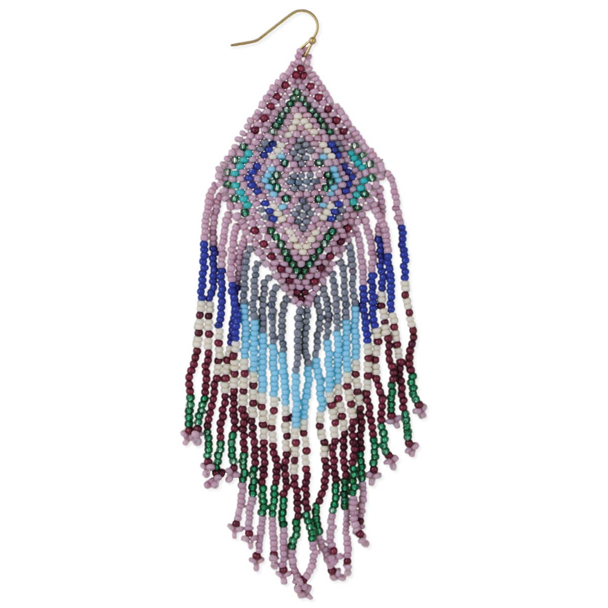 Southwest Style Purple Blue Fringe Earrings