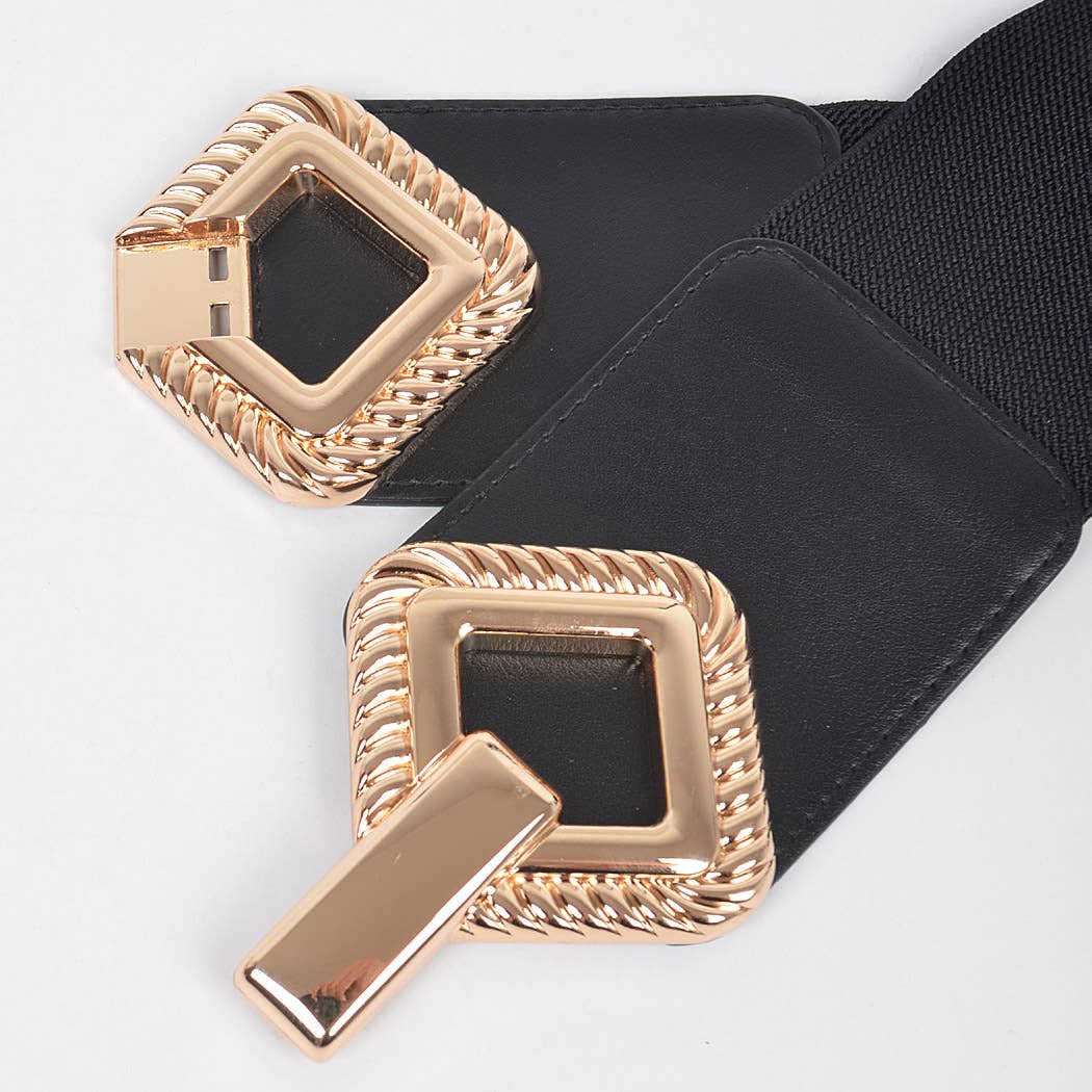 Big Metal Buckle Stretch Belt