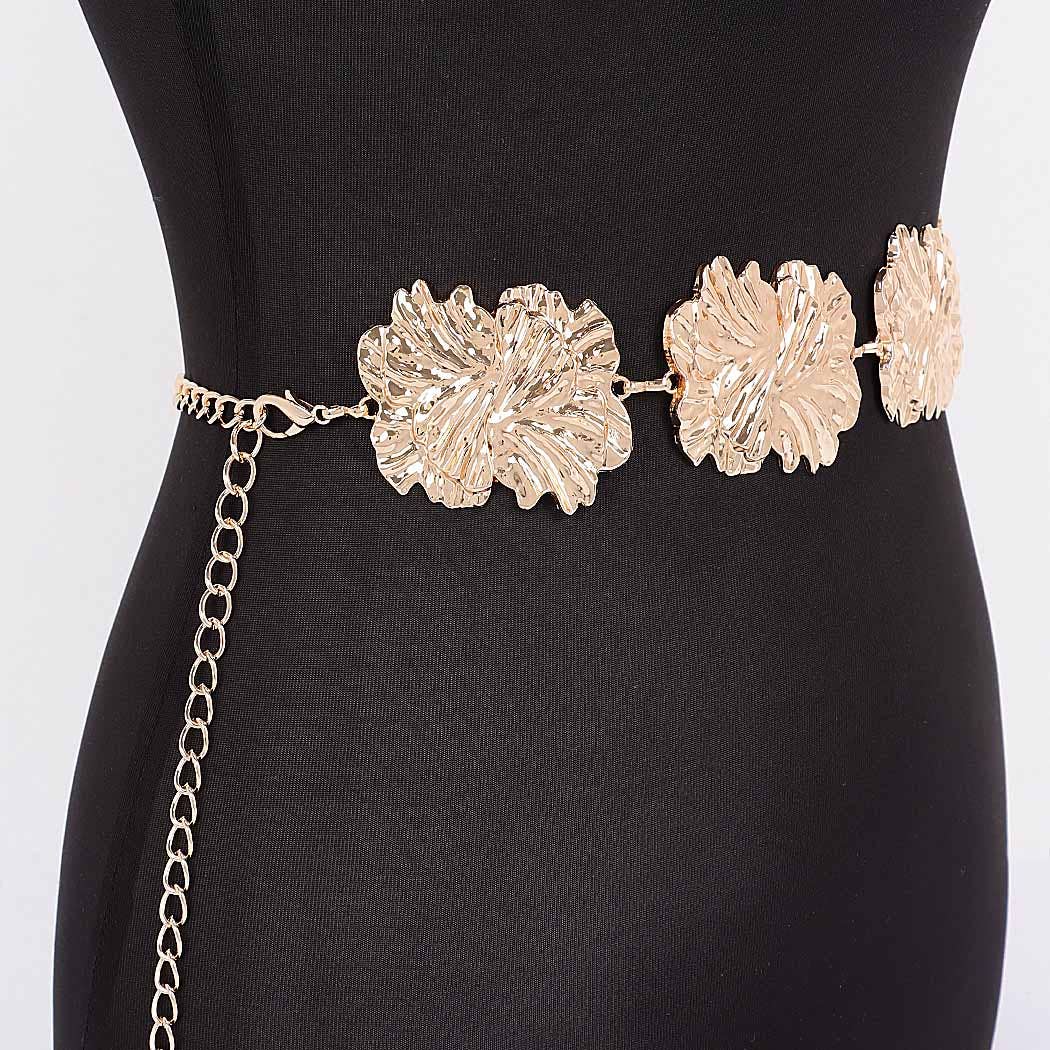 Floral Metal Chain Belt