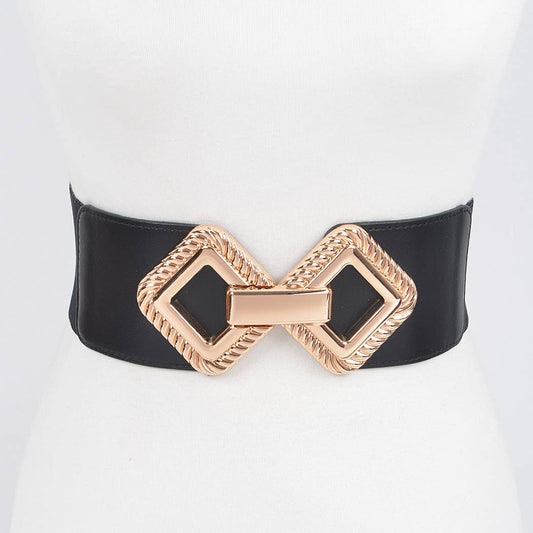 Big Metal Buckle Stretch Belt