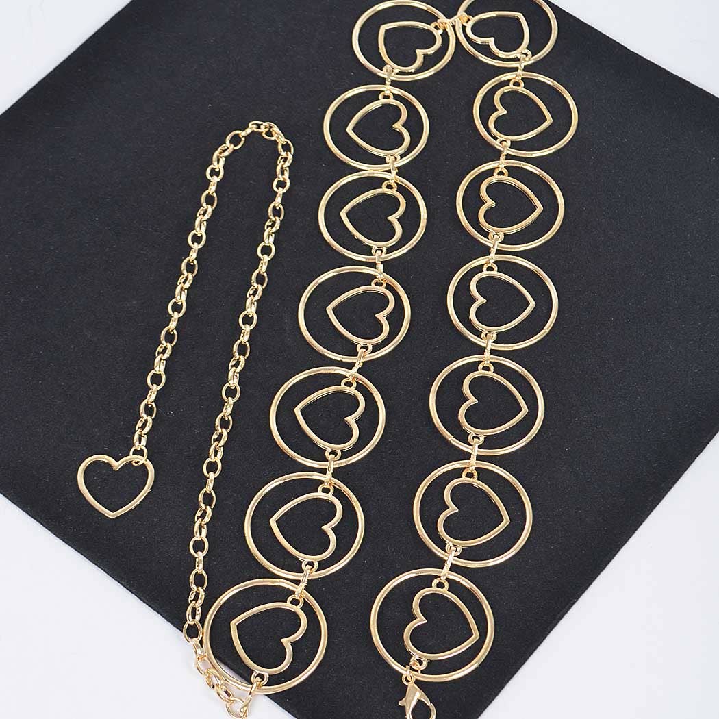 Heart Shape And O Ring Metal Chain Bel