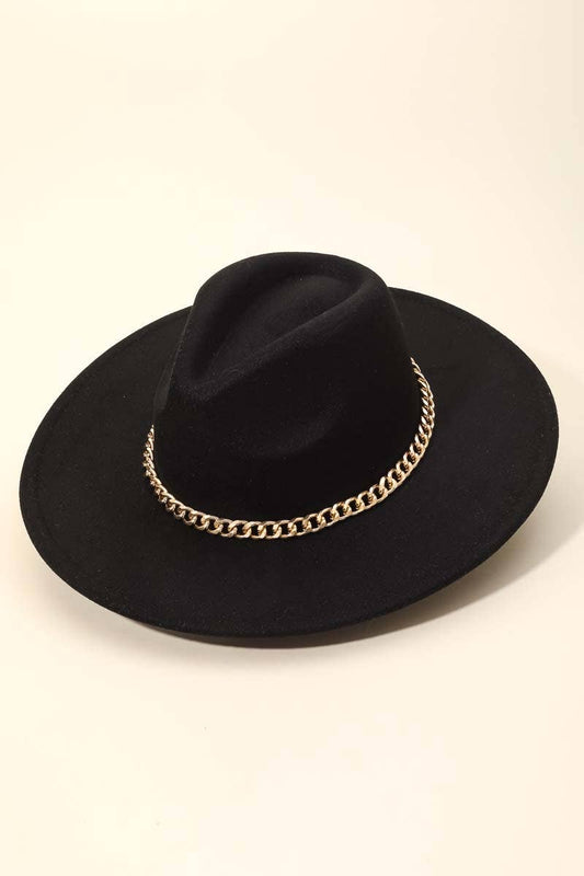 Chain Band Fedora Hat