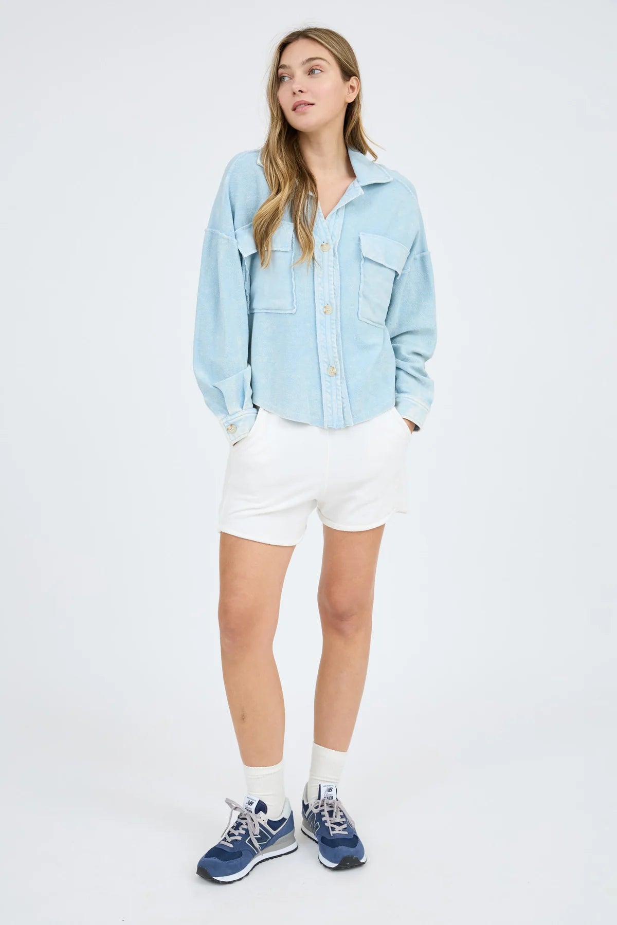 Vintage Washed Raw Edge Shacket