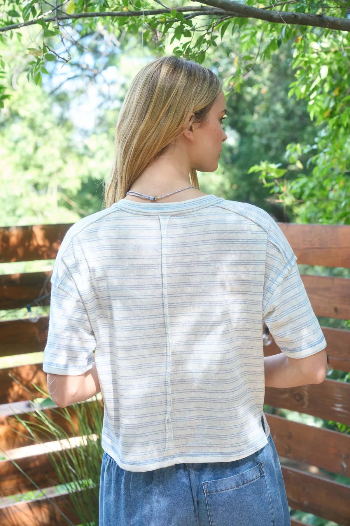 Striped Boxy Henley