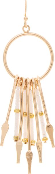 Bead Fringe Circle Earrings