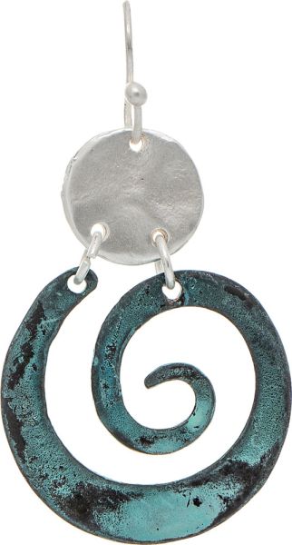 Patina Swirl Silver Earrings
