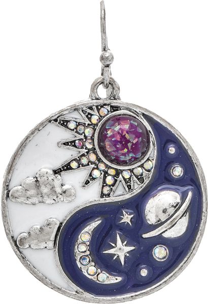 Yin Yang Night & Day Sky Celestial Earring