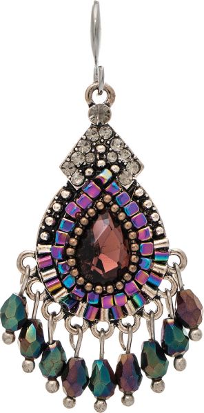 Sparkly Beaded Fring Teardrop Earring