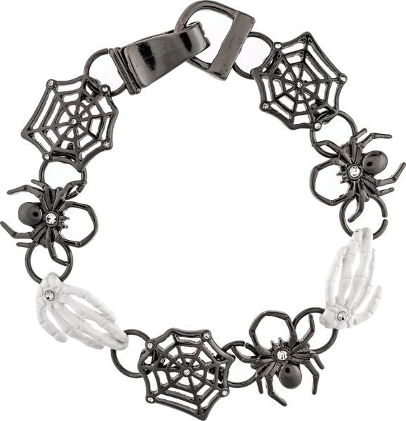 Black & White Skeleton Hand Spider Bracelet