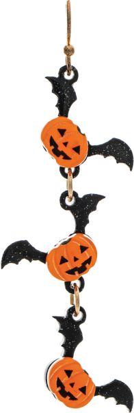 Triple Batwing Pumpkin Earring