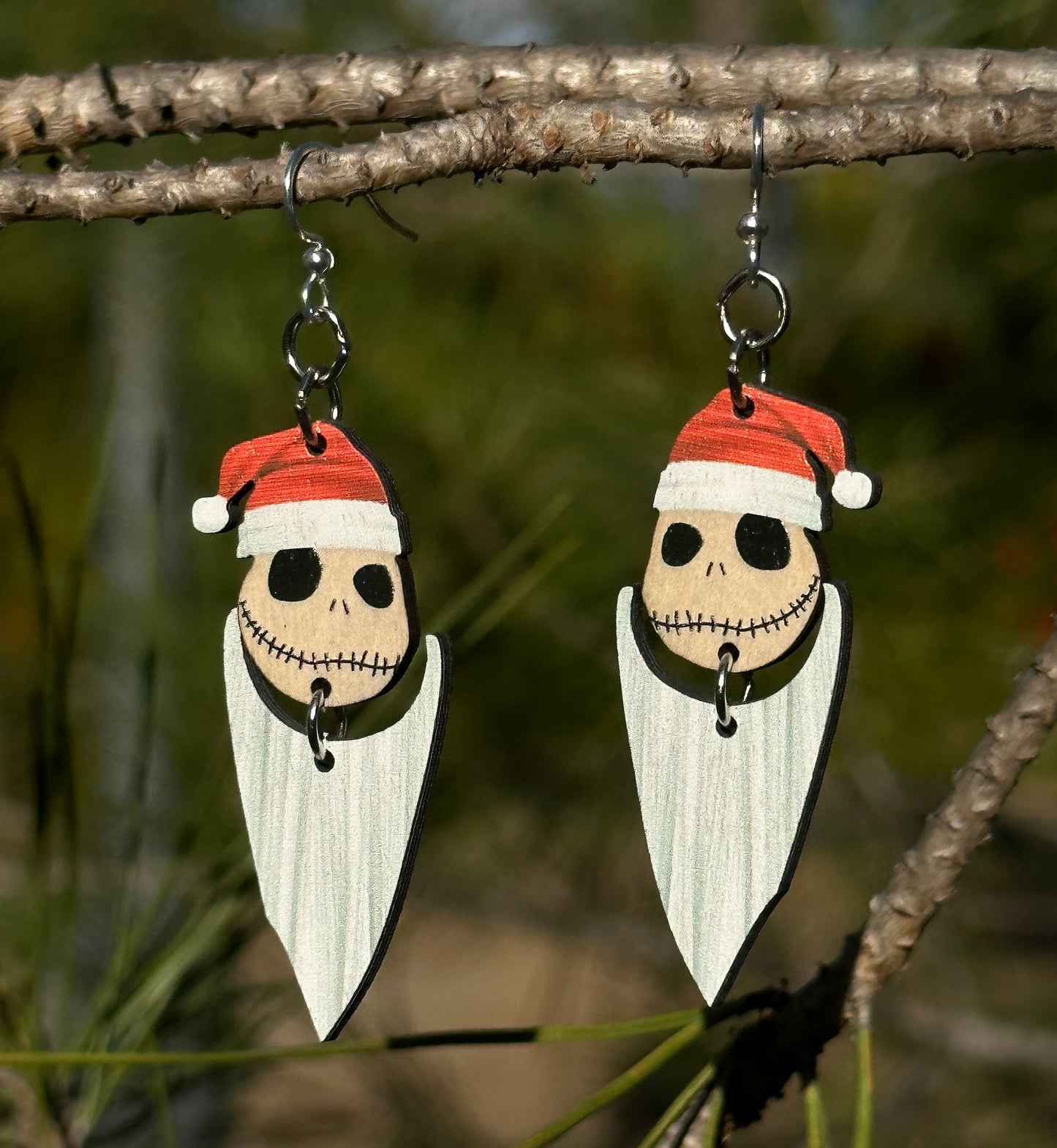 Jack Skellington Santa Earrings