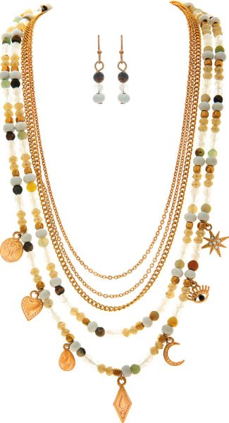 Shiny Charm Layered Necklace Set