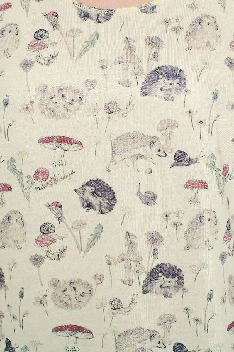 Hedgehog Floral Print Tank