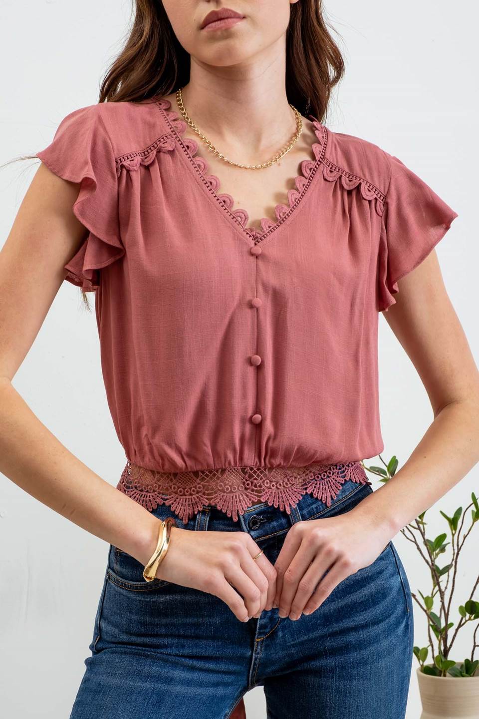 Lace Trim Top