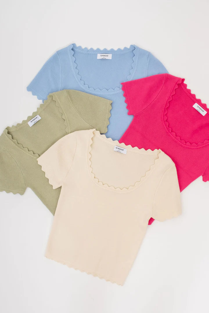 Scalloped Edge Plus Knit Top