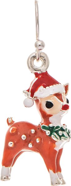 3D Rudolph Red Nose Deer Earring