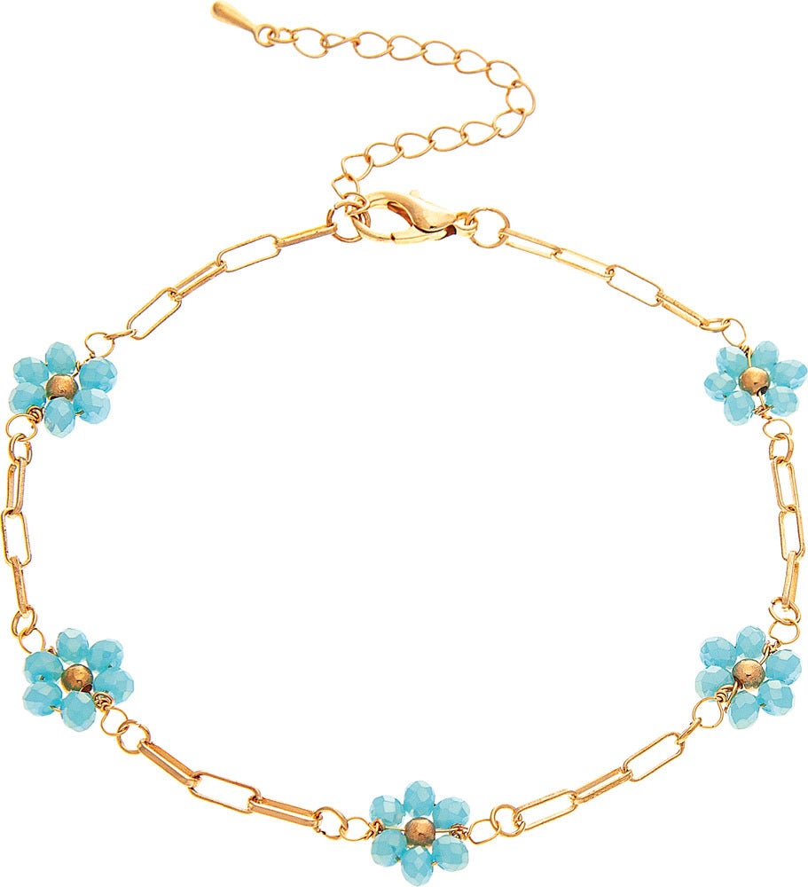 Floral Beaded Anklet