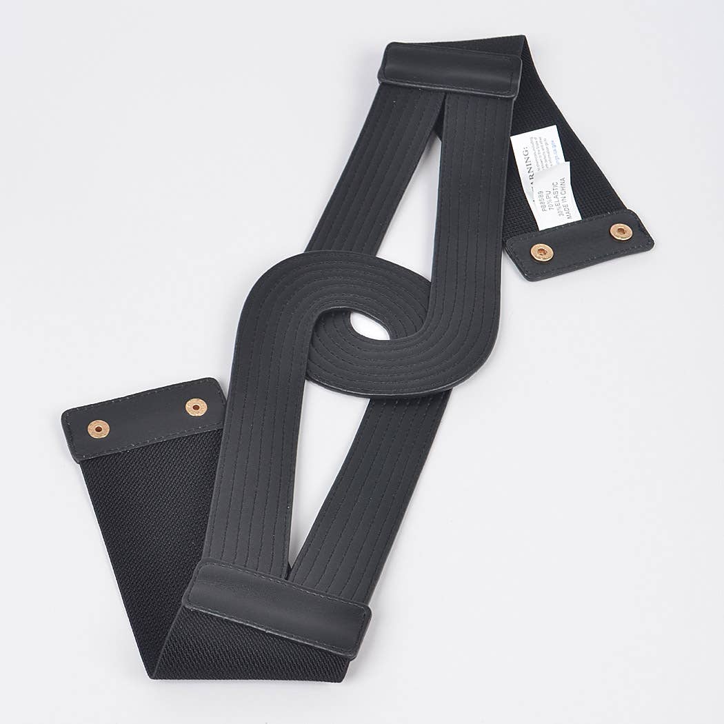 Faux Leather Elastic Belt