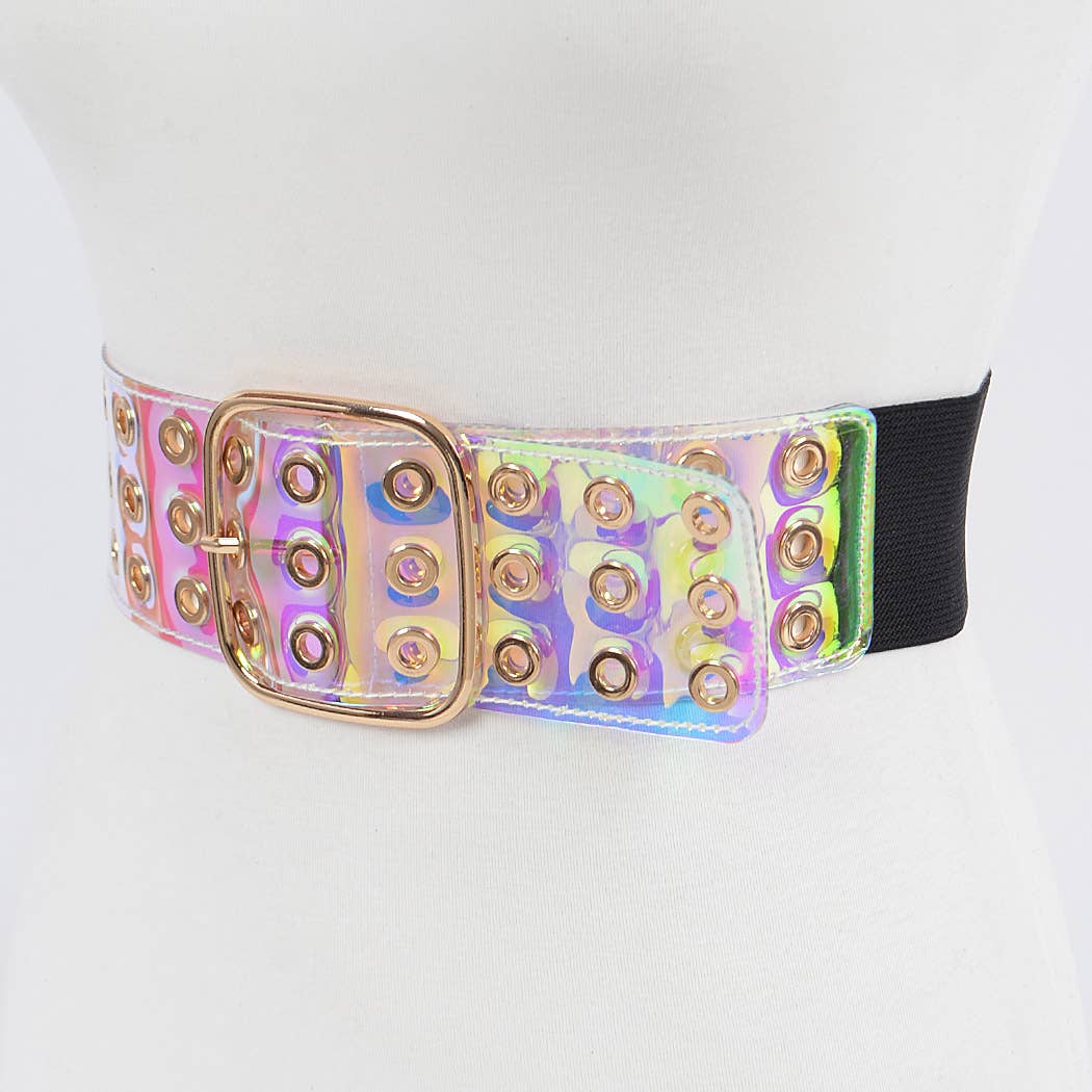 Transparent Eyelet Stretch Belt
