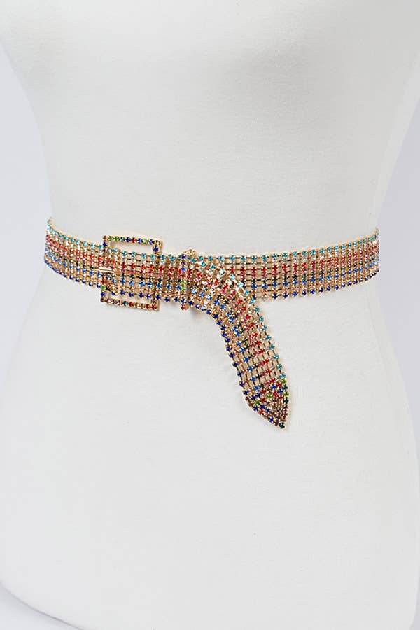 Multicolor Rhinestone Belt