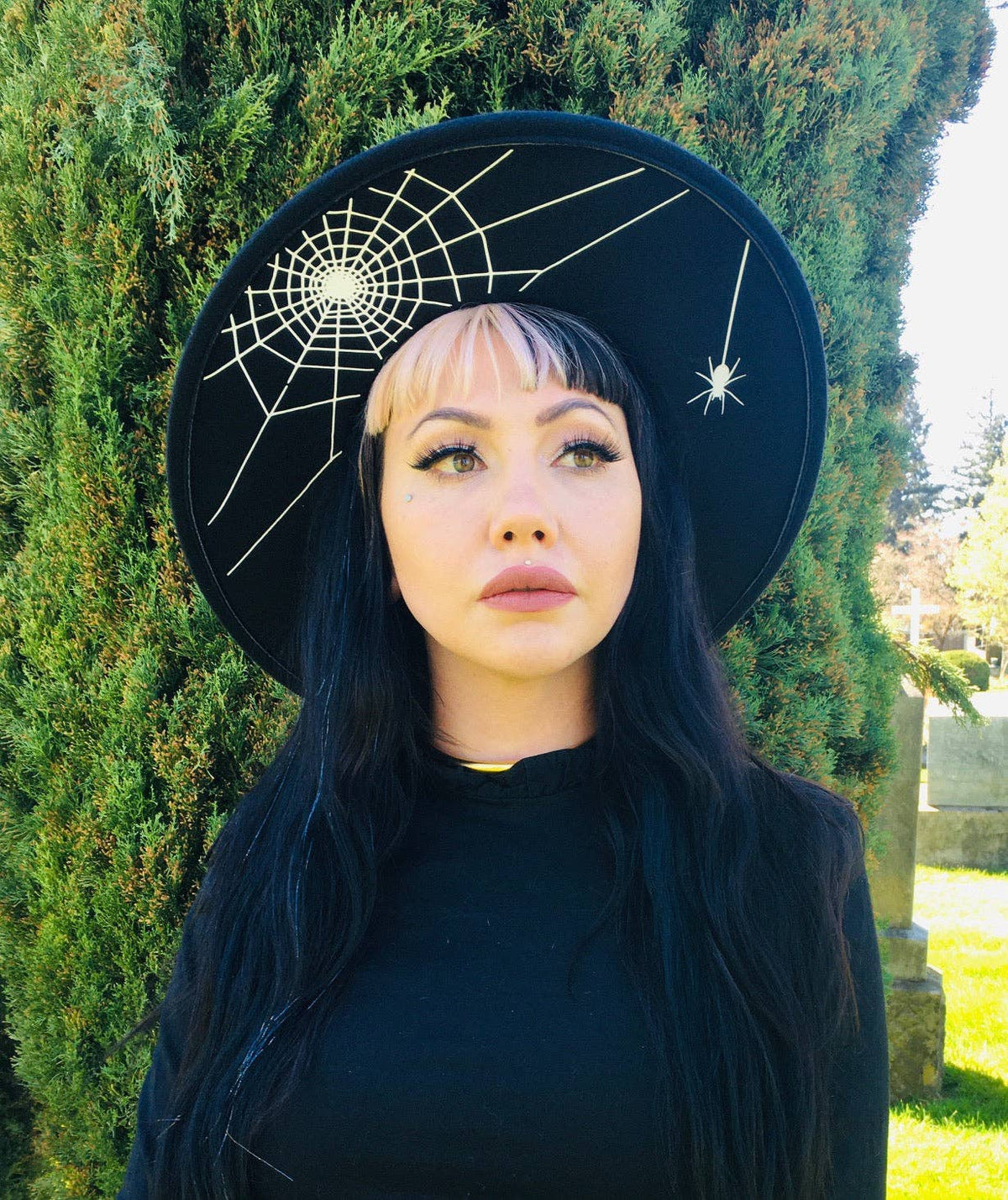 Wide Brim Spider Web Hat